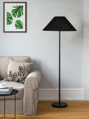 Ambika Home Elegant Black Shade Floor Light for Lounge & Guest Room | E27 Holder Included Bulb