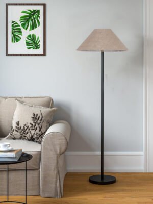 Ambika Home Beige  Shade Luxury Floor Lamp for Living Room & Bedroom | E27 Holder Included Bulb