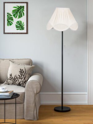 Ambika Home Premium Off-white  Floor Light for Hotel, Lounge & Guest Room Decor | E27 Holder Included Bulb