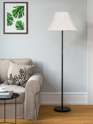 Ambika Home Scandinavian Off-white  Standing Floor Lamp for Modern Homes | E27 Holder Included Bulb