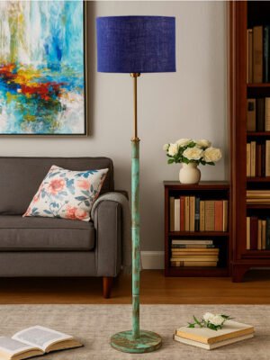 Ambika Home Maroon  Shade Premium Floor Lamp for Living Room, Bedroom & Hallway | Decorative Standing Light | E27 Holder Included Bulb