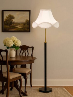 Ambika Home Off-white  Shade Premium Floor Lamp for Living Room, Bedroom & Hallway | Decorative Standing Light | E27 Holder Included Bulb