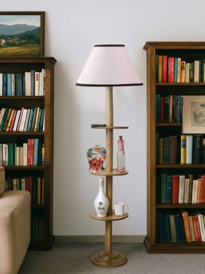 Ambika Home White  Shade Premium Floor Lamp for Living Room, Bedroom & Hallway | Decorative Standing Light | E27 Holder Included Bulb