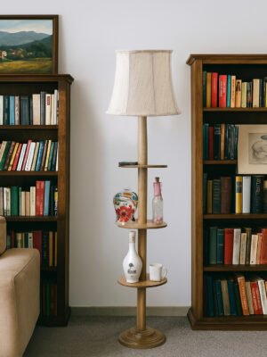 Ambika Home Off-white  Shade Premium Floor Lamp for Living Room, Bedroom & Hallway | Decorative Standing Light | E27 Holder Included Bulb