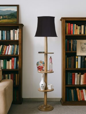 Ambika Home Black  Shade Premium Floor Lamp for Living Room, Bedroom & Hallway | Decorative Standing Light | E27 Holder Included Bulb