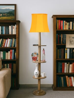 Ambika Home Yellow Shade Premium Floor Lamp for Living Room, Bedroom & Hallway | Decorative Standing Light | E27 Holder Included Bulb