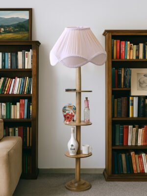 Ambika Home Off-white  Shade Premium Floor Lamp for Living Room, Bedroom & Hallway | Decorative Standing Light | E27 Holder Included Bulb