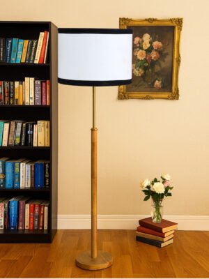 Ambika Home White  Shade Premium Floor Lamp for Living Room, Bedroom & Hallway | Decorative Standing Light | E27 Holder Included Bulb