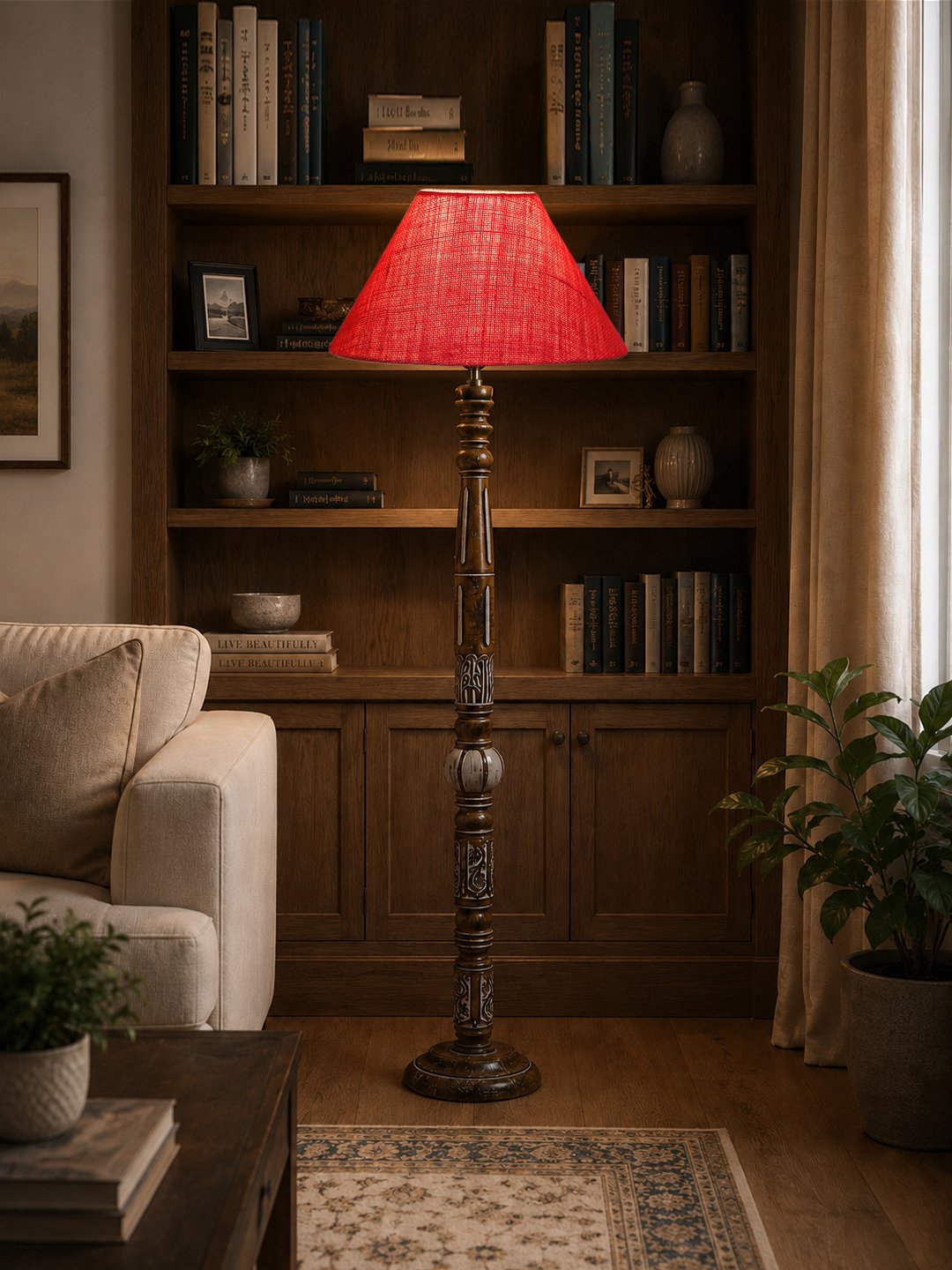 Ambika Home Arctic Luxe White Brushed Floor Lamp | Premium Living Room, Bedroom & Hallway Lighting | E27 Holder & Bulb Included - Image 2