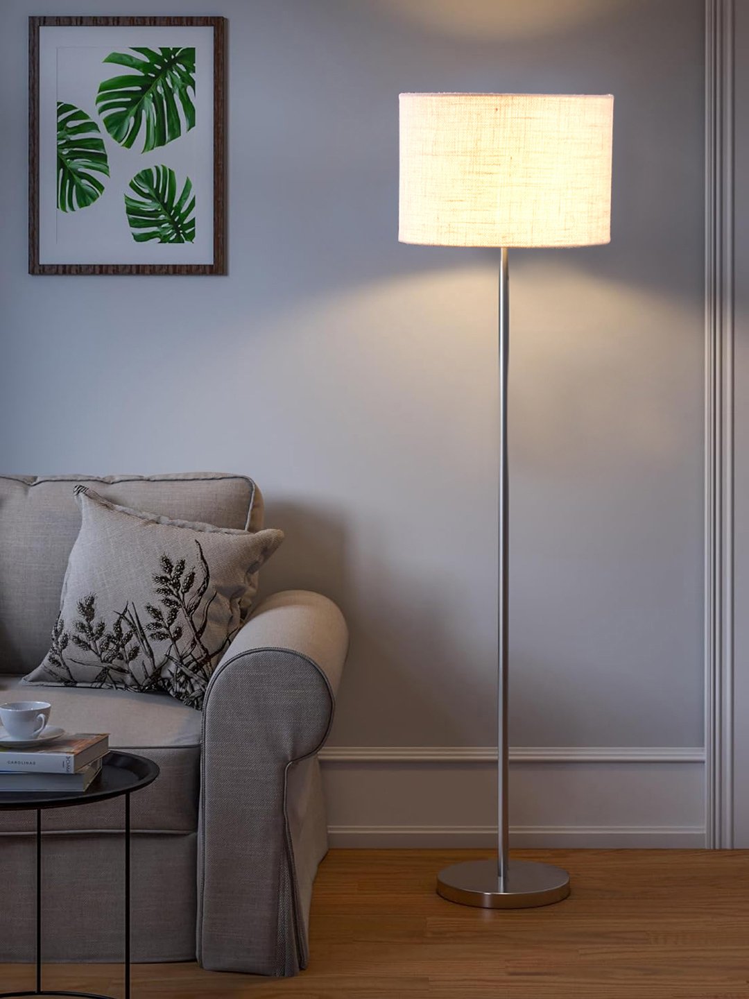 Ambika Home Artisan White Steel Floor Lamp with Luxury Designer Appeal | E27 Holder Included Bulb - Image 2