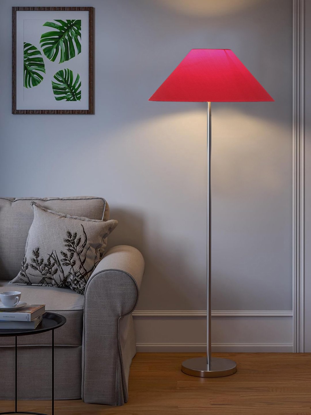 Ambika Home Premium Red Designer Floor Lamp in Steel Finish for Modern Interiors | E27 Holder Included Bulb - Image 2