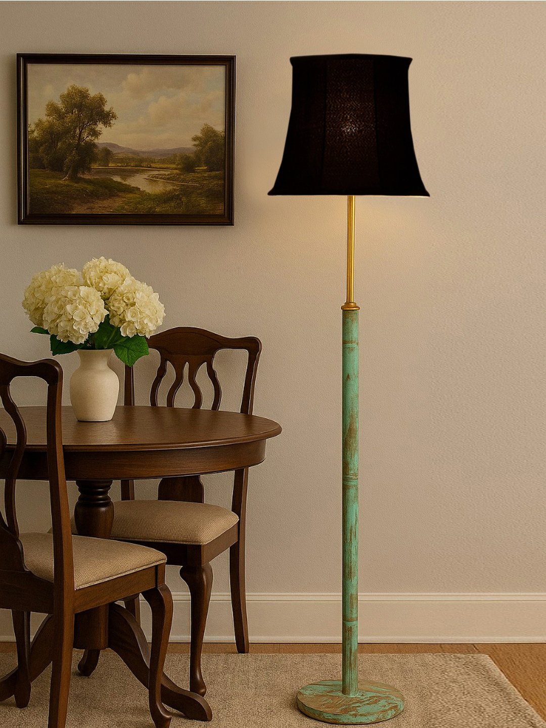 Ambika Home Black Shade Premium Floor Lamp for Living Room, Bedroom & Hallway | Decorative Standing Light | E27 Holder Included Bulb - Image 2