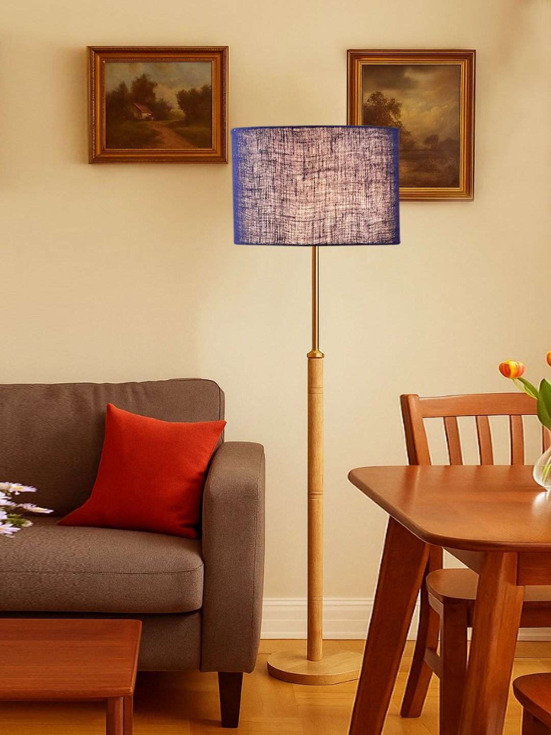 Ambika Home Maroon Shade Premium Floor Lamp for Living Room, Bedroom & Hallway | Decorative Standing Light | E27 Holder Included Bulb - Image 2