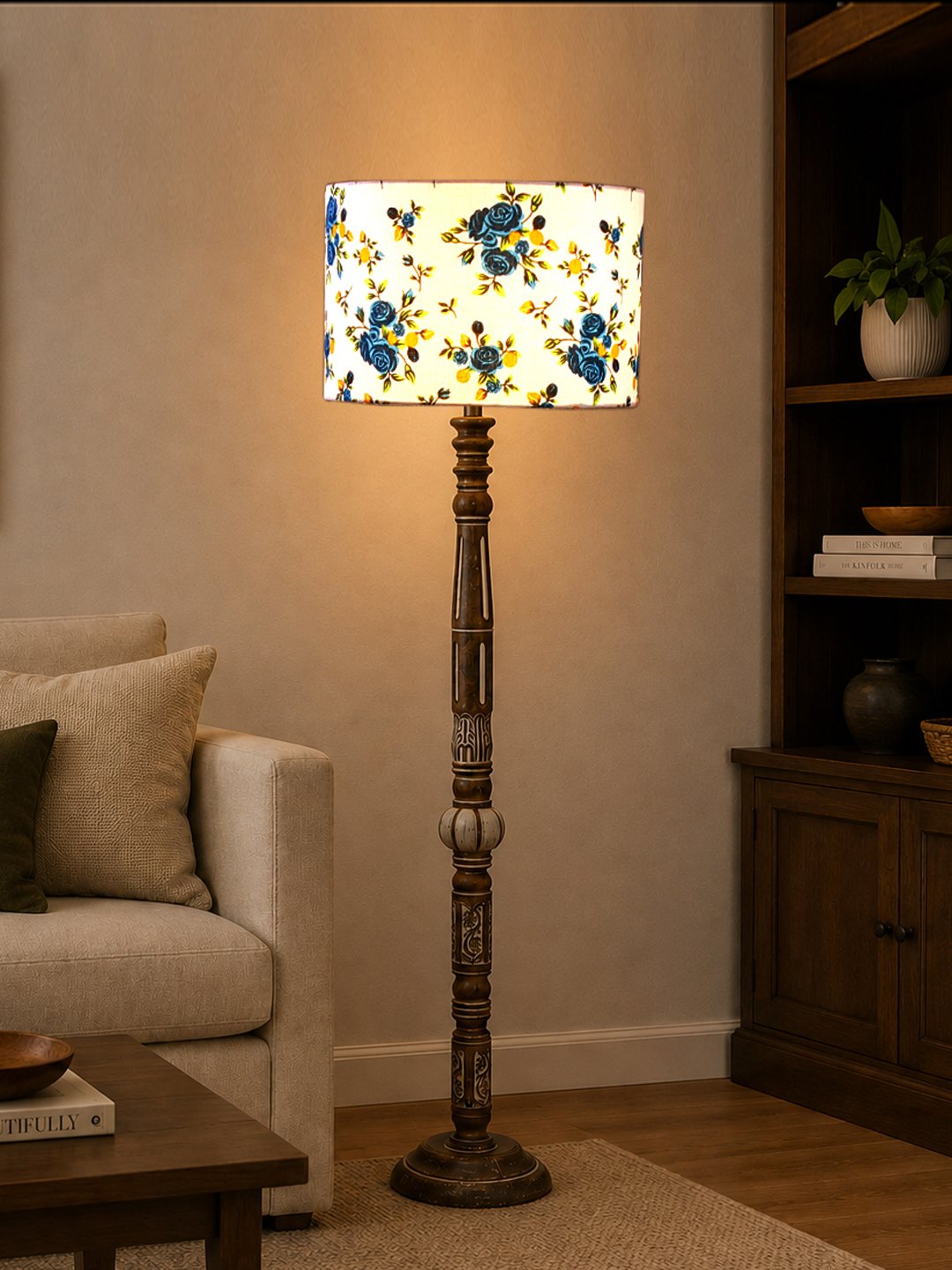 Ambika Home Grand Horizon White Brushed Floor Lamp | Premium Living Room, Bedroom & Hallway Lighting | E27 Holder & Bulb Included - Image 3