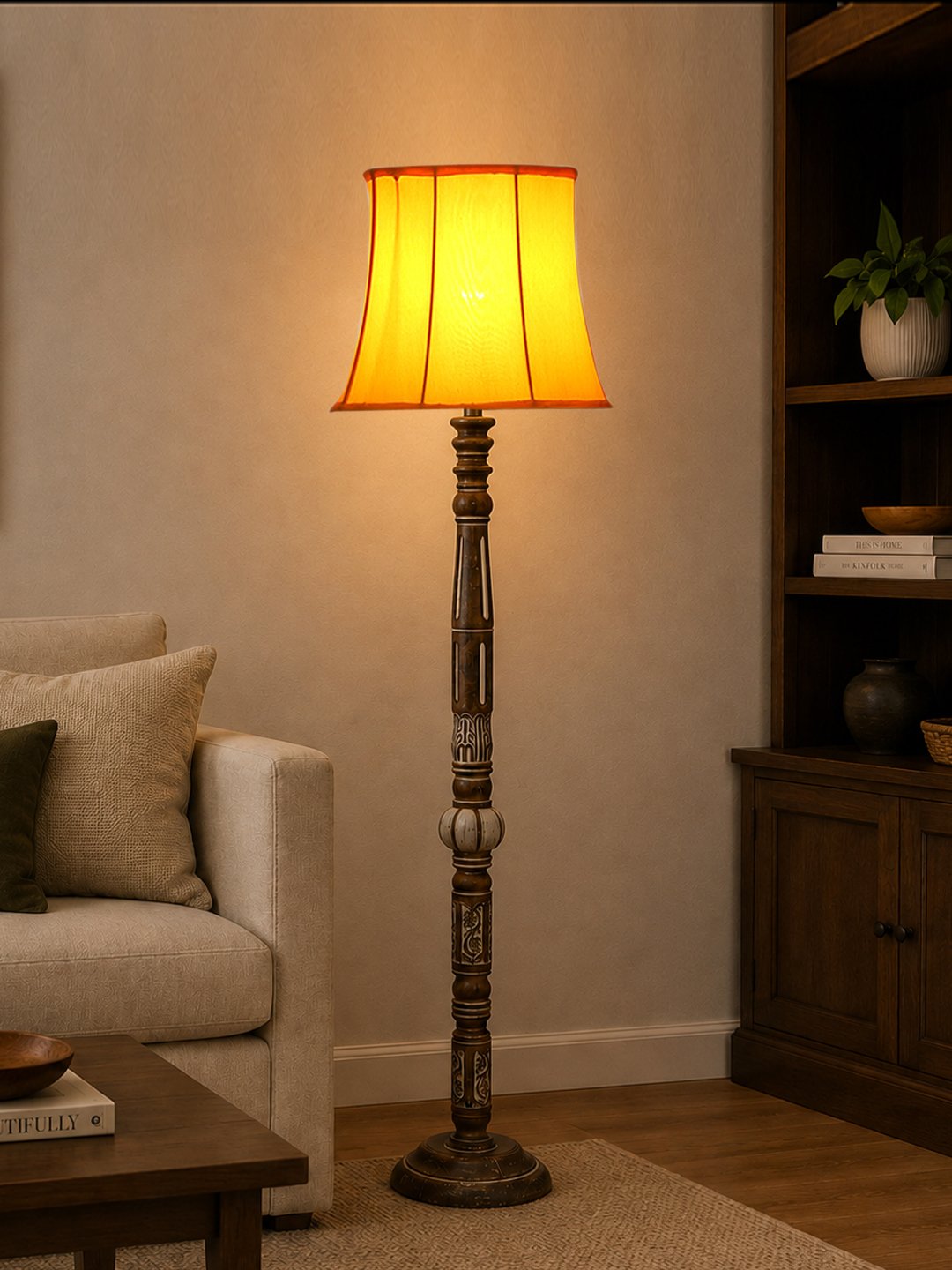 Ambika Home Nordic Bloom White Brushed Floor Lamp | Premium Living Room, Bedroom & Hallway Lighting | E27 Holder & Bulb Included - Image 3