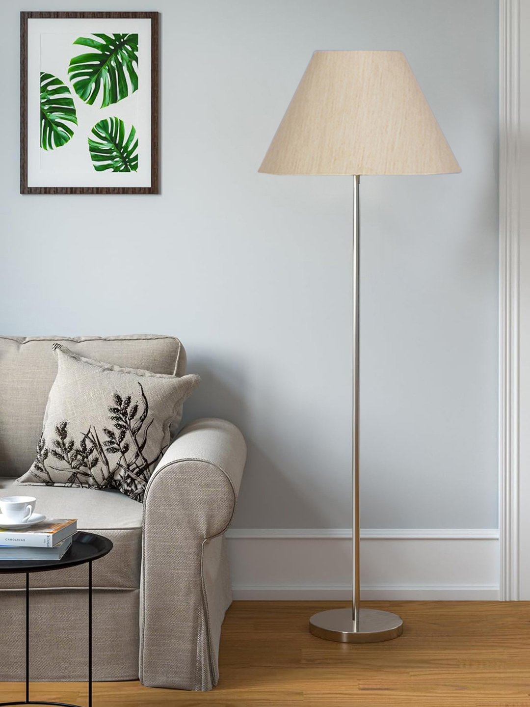 Ambika Home Grand Off-white Steel Standing Lamp for Lounge, Villa & Hotel Interiors | E27 Holder Included Bulb - Image 3