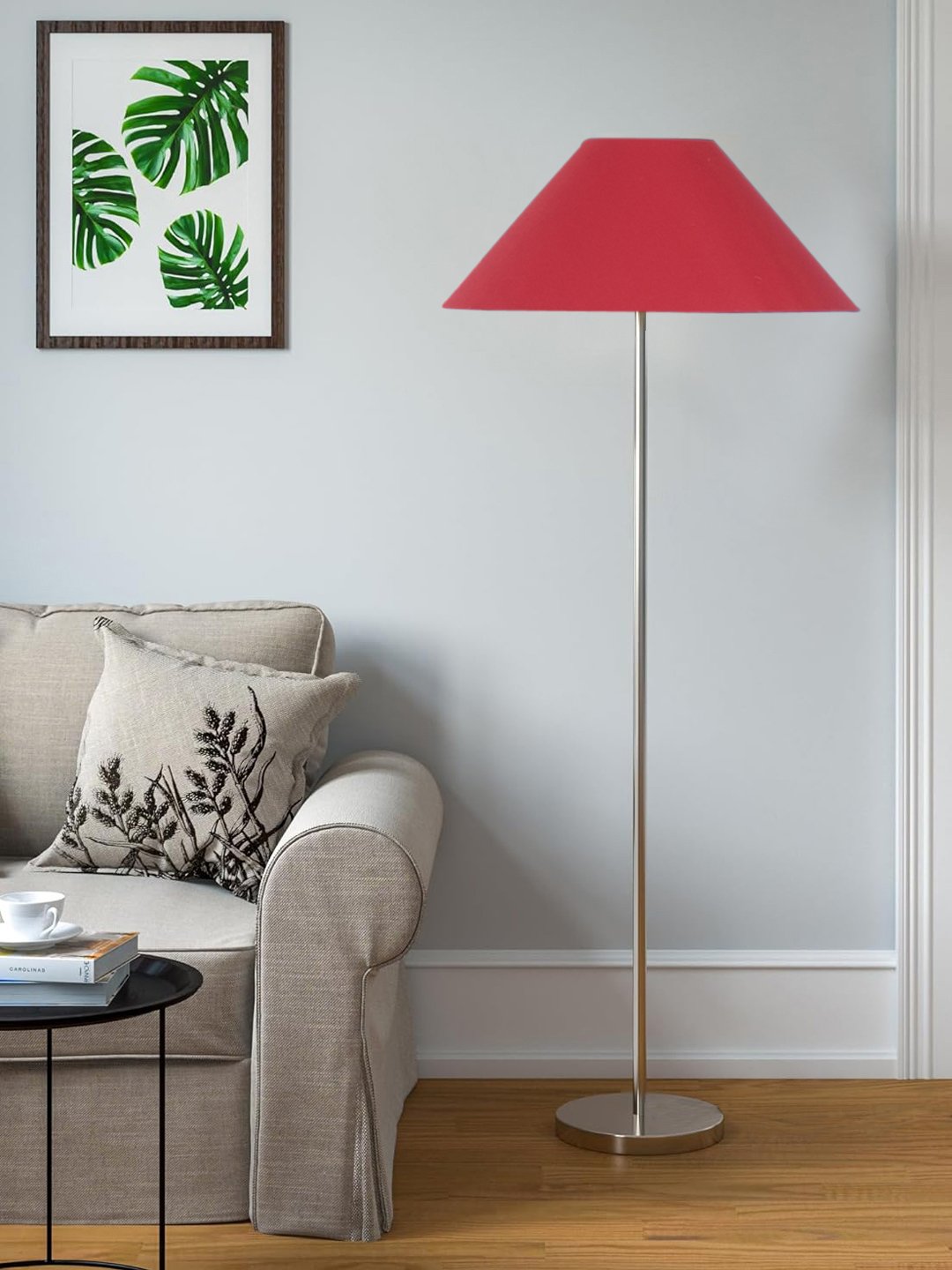 Ambika Home Premium Red Designer Floor Lamp in Steel Finish for Modern Interiors | E27 Holder Included Bulb - Image 3