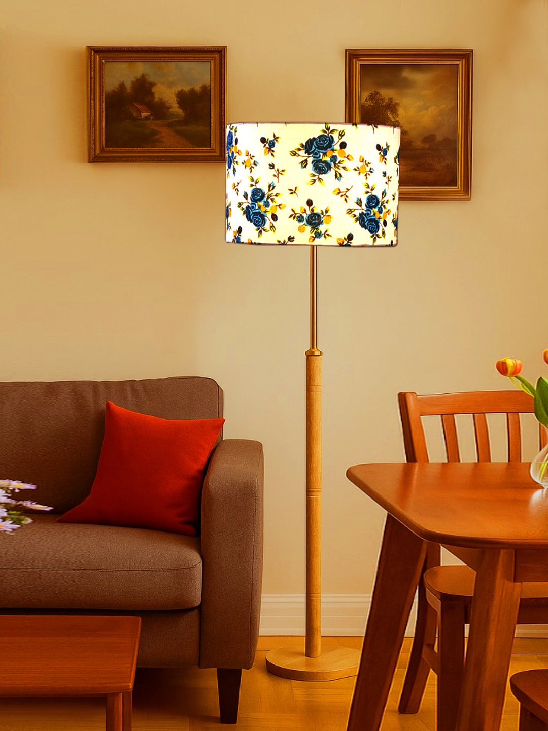 Ambika Home Multi Shade Premium Floor Lamp for Living Room, Bedroom & Hallway | Decorative Standing Light | E27 Holder Included Bulb - Image 3