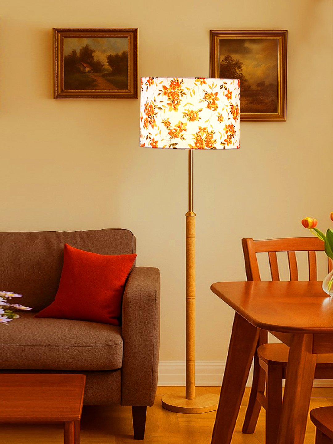 Ambika Home Multi Shade Premium Floor Lamp for Living Room, Bedroom & Hallway | Decorative Standing Light | E27 Holder Included Bulb - Image 3