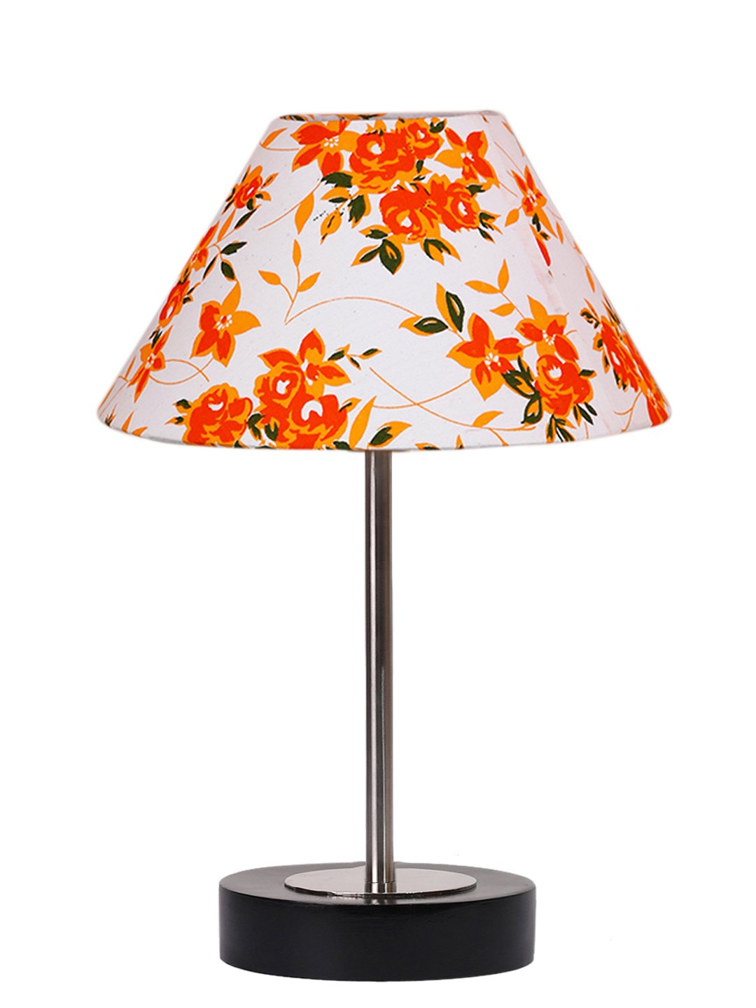 Ambika Home Luxury Premium Devansh Multicolor cotton table lamp with Black wood base & Steel Pipe (10X16.25 inches)-39 Lamp with Multi Shade for Living Room, Bedroom & Hallway - Image 4