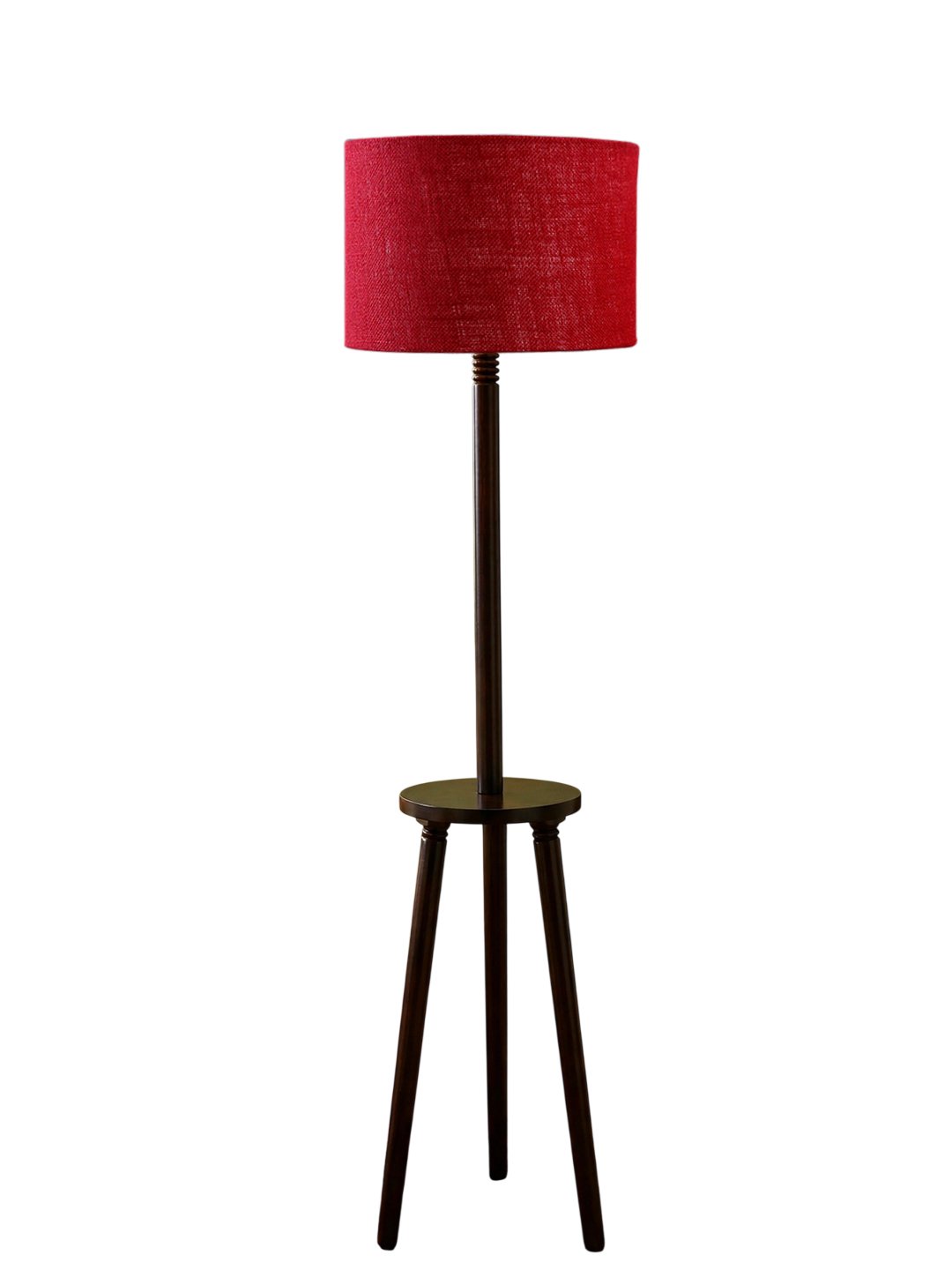 Premium Blue Jute Shade Floor Lamp with Wooden Shelf Stand for Living Room, Bedroom & Reading Corner | Modern Decorative Standing Lamp | Solid Wood Base | Elegant Home Lighting - Image 4