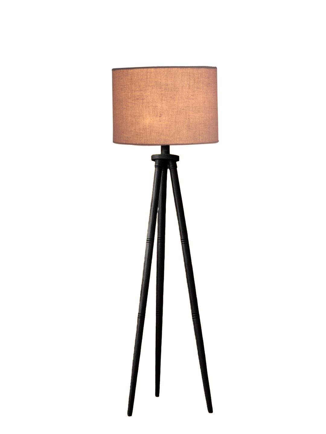 Ambika Home Grey Shade Wooden Tripod Floor Lamp for Living Room, Bedroom & Hotel Decor | E27 Holder Included Bulb - Image 4