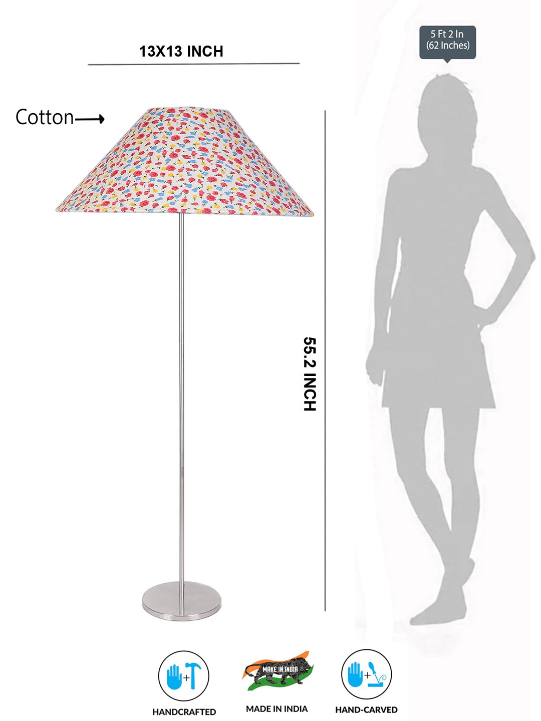 Ambika Home Contemporary Multi Steel Floor Lamp for Sophisticated Homes & Hotels | E27 Holder Included Bulb - Image 5