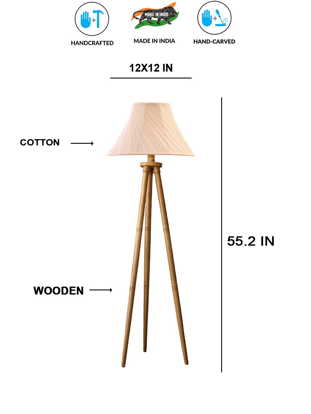 Ambika Home Luxury Off-white Shade Floor Lamp for Contemporary Home Decor | E27 Holder Included Bulb - Image 5