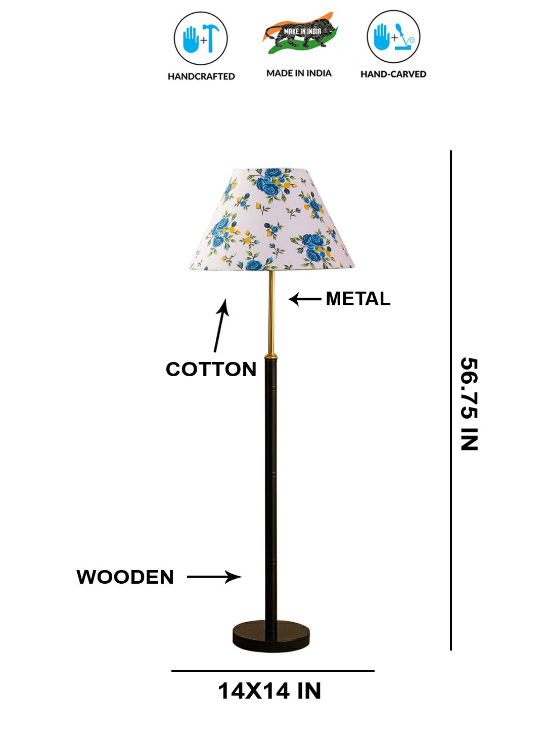 Ambika Home Multi Shade Premium Floor Lamp for Living Room, Bedroom & Hallway | Decorative Standing Light | E27 Holder Included Bulb - Image 5