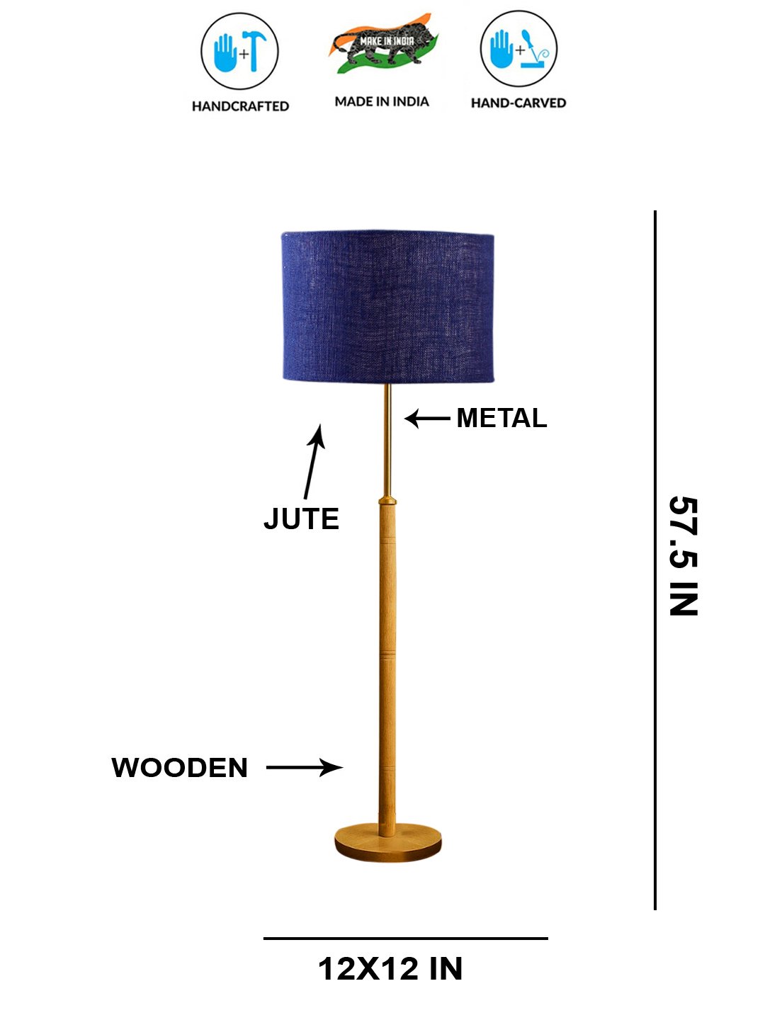Ambika Home Maroon Shade Premium Floor Lamp for Living Room, Bedroom & Hallway | Decorative Standing Light | E27 Holder Included Bulb - Image 5