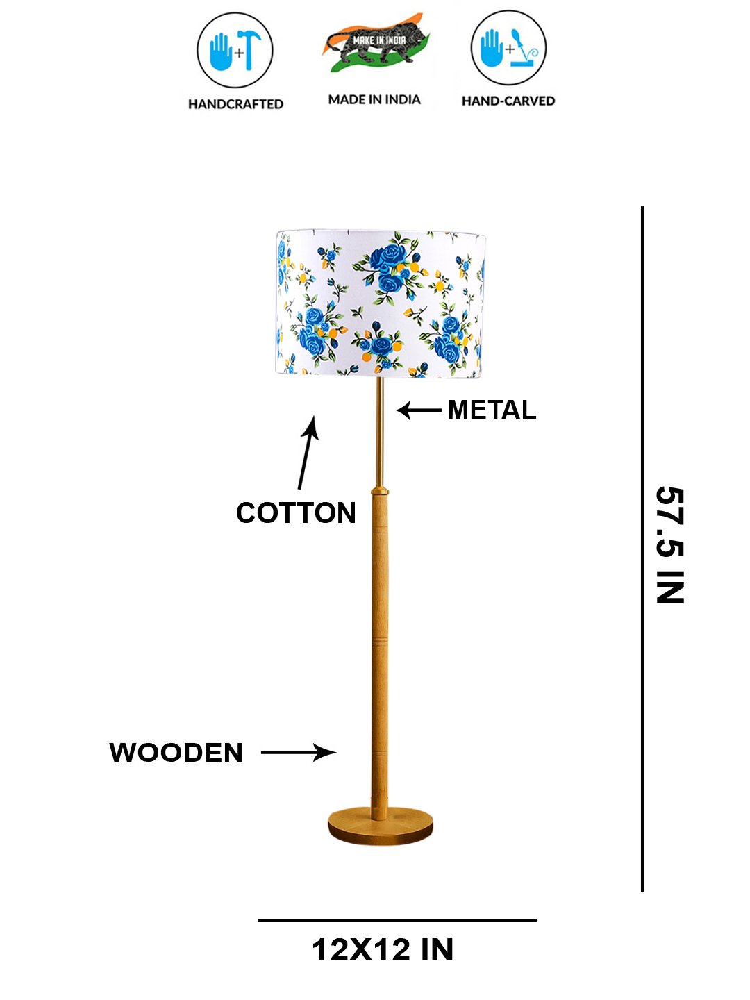 Ambika Home Multi Shade Premium Floor Lamp for Living Room, Bedroom & Hallway | Decorative Standing Light | E27 Holder Included Bulb - Image 5