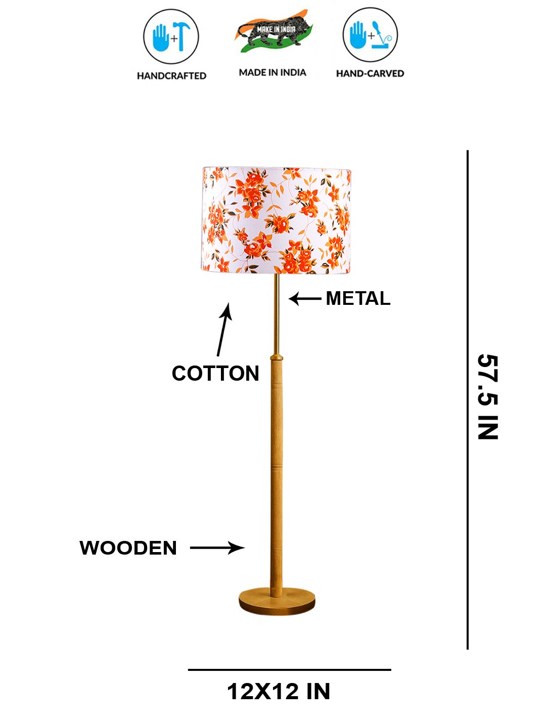 Ambika Home Multi Shade Premium Floor Lamp for Living Room, Bedroom & Hallway | Decorative Standing Light | E27 Holder Included Bulb - Image 5