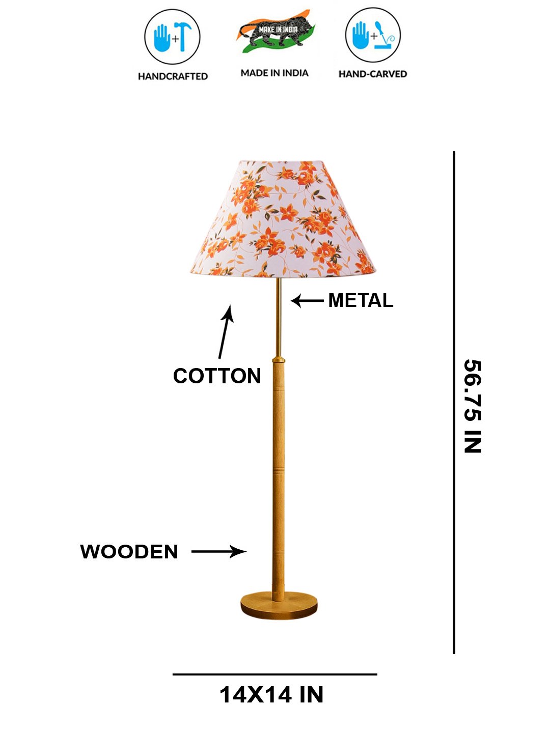 Ambika Home Multi Shade Premium Floor Lamp for Living Room, Bedroom & Hallway | Decorative Standing Light | E27 Holder Included Bulb - Image 5