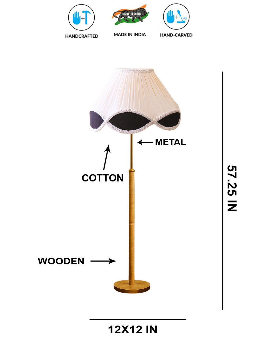 Ambika Home Multi Shade Premium Floor Lamp for Living Room, Bedroom & Hallway | Decorative Standing Light | E27 Holder Included Bulb - Image 5