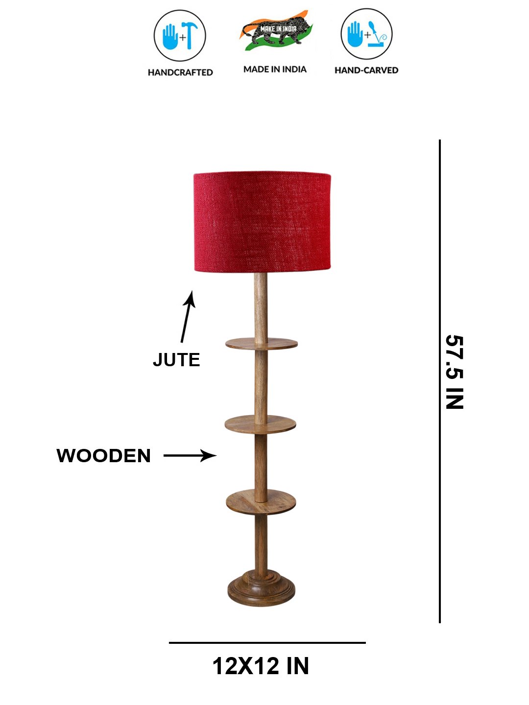 Ambika Home Multi Shade Premium Floor Lamp for Living Room, Bedroom & Hallway | Decorative Standing Light | E27 Holder Included Bulb - Image 5