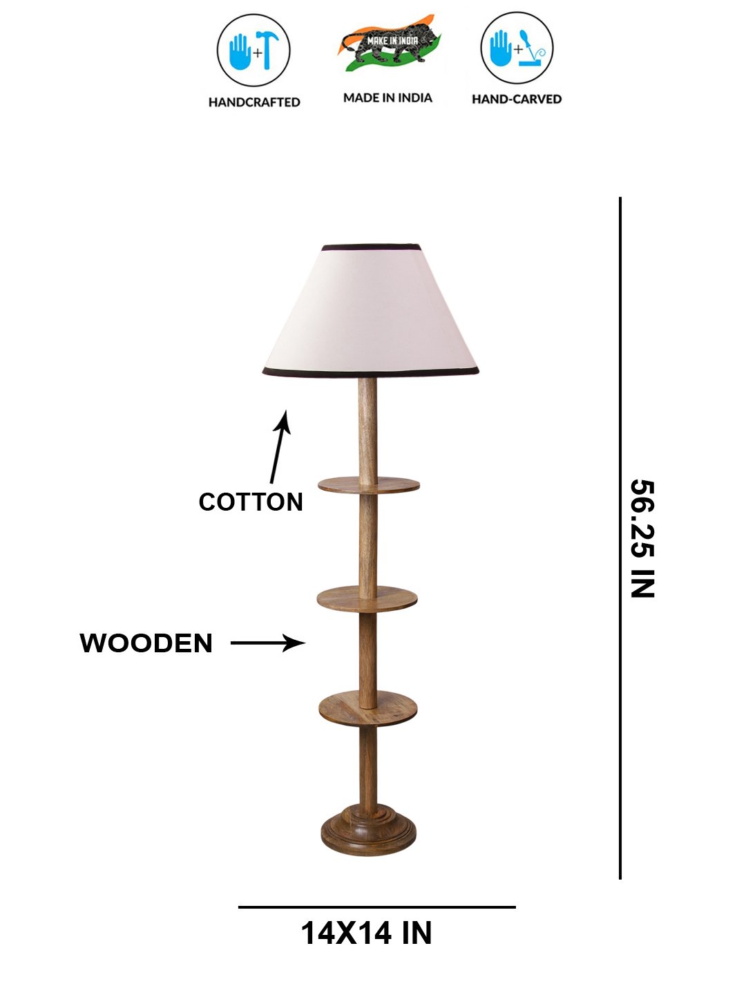 Ambika Home White Shade Premium Floor Lamp for Living Room, Bedroom & Hallway | Decorative Standing Light | E27 Holder Included Bulb - Image 5