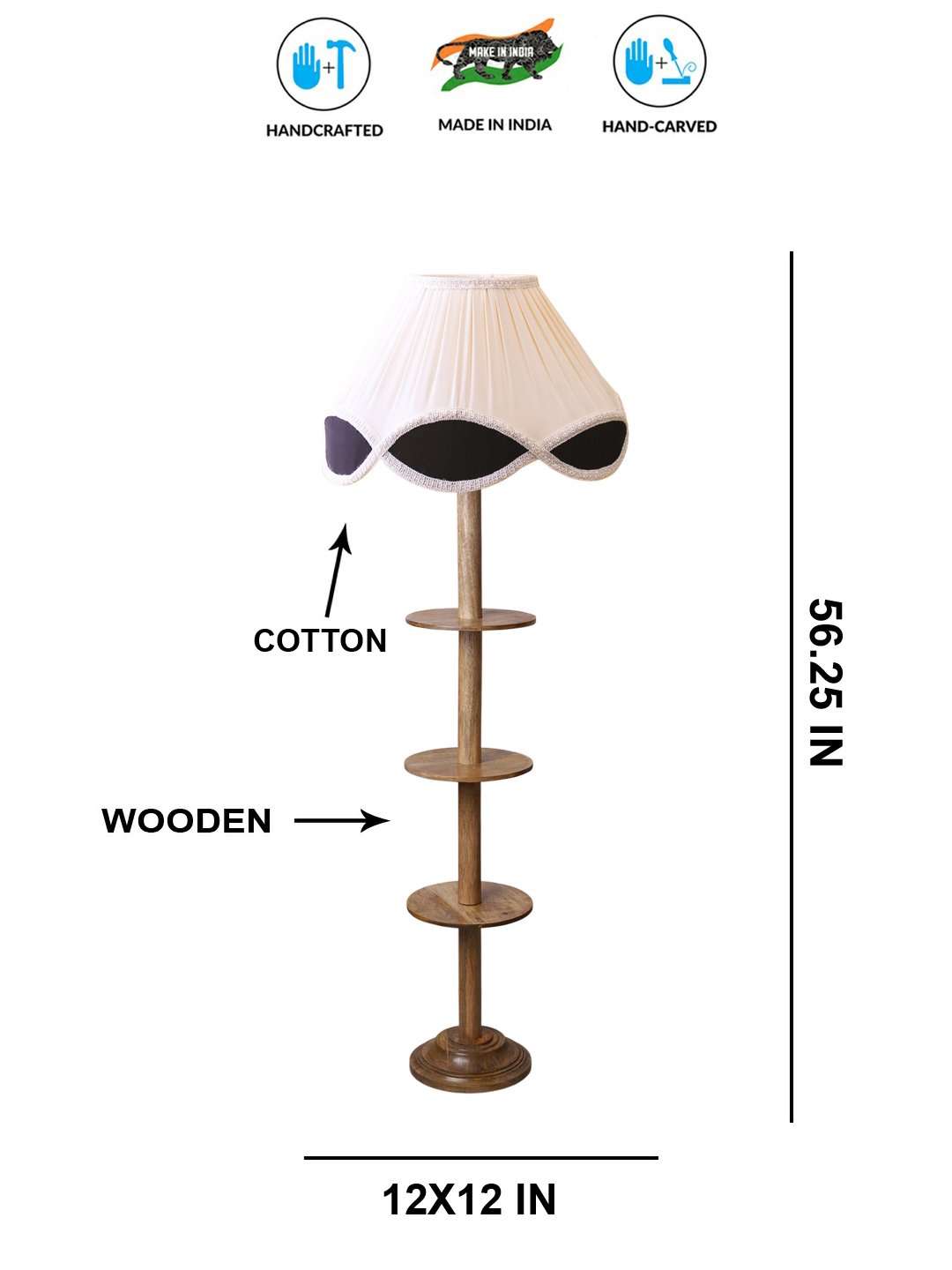 Ambika Home Multi Shade Premium Floor Lamp for Living Room, Bedroom & Hallway | Decorative Standing Light | E27 Holder Included Bulb - Image 5
