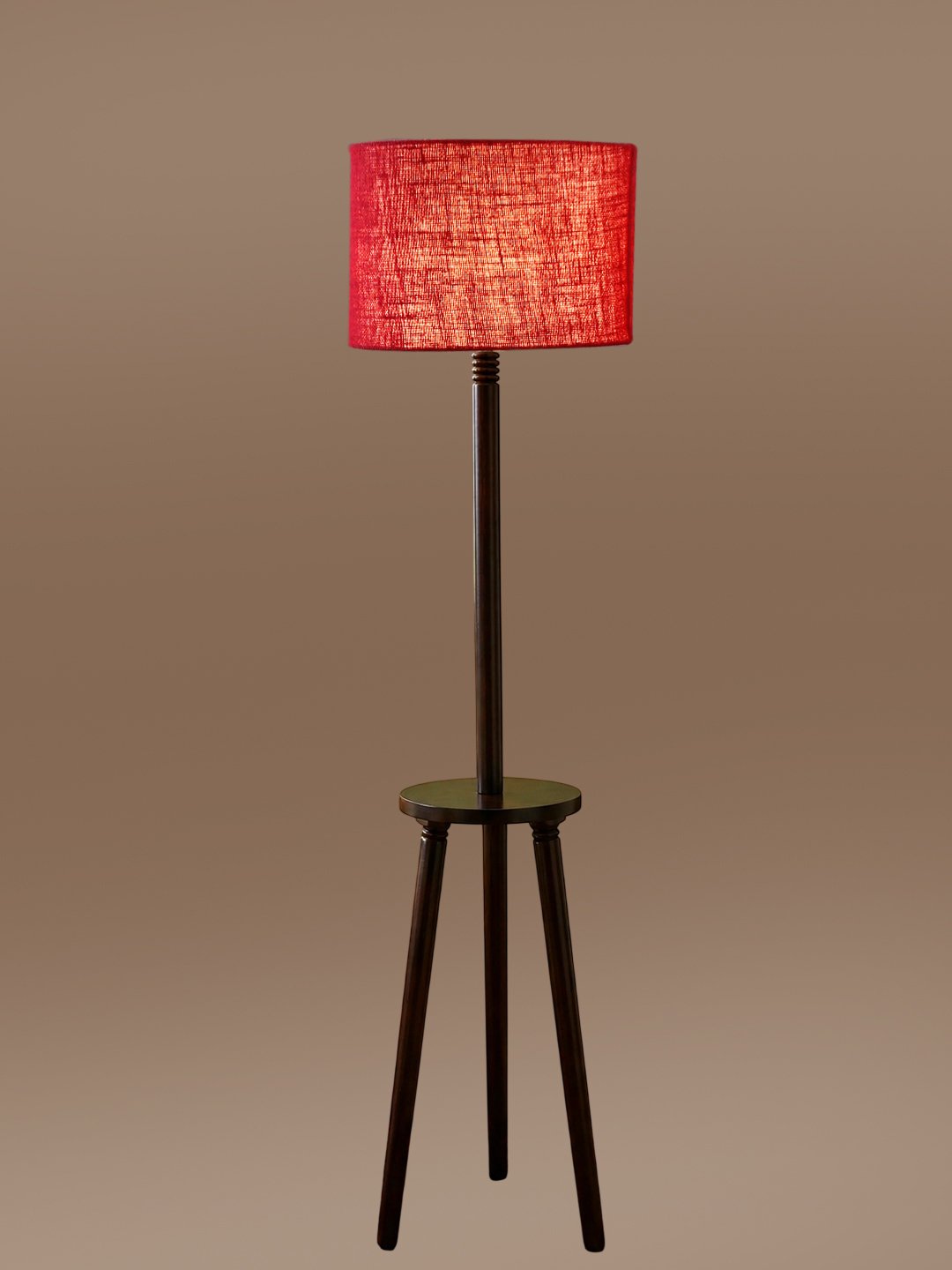Premium Blue Jute Shade Floor Lamp with Wooden Shelf Stand for Living Room, Bedroom & Reading Corner | Modern Decorative Standing Lamp | Solid Wood Base | Elegant Home Lighting - Image 6