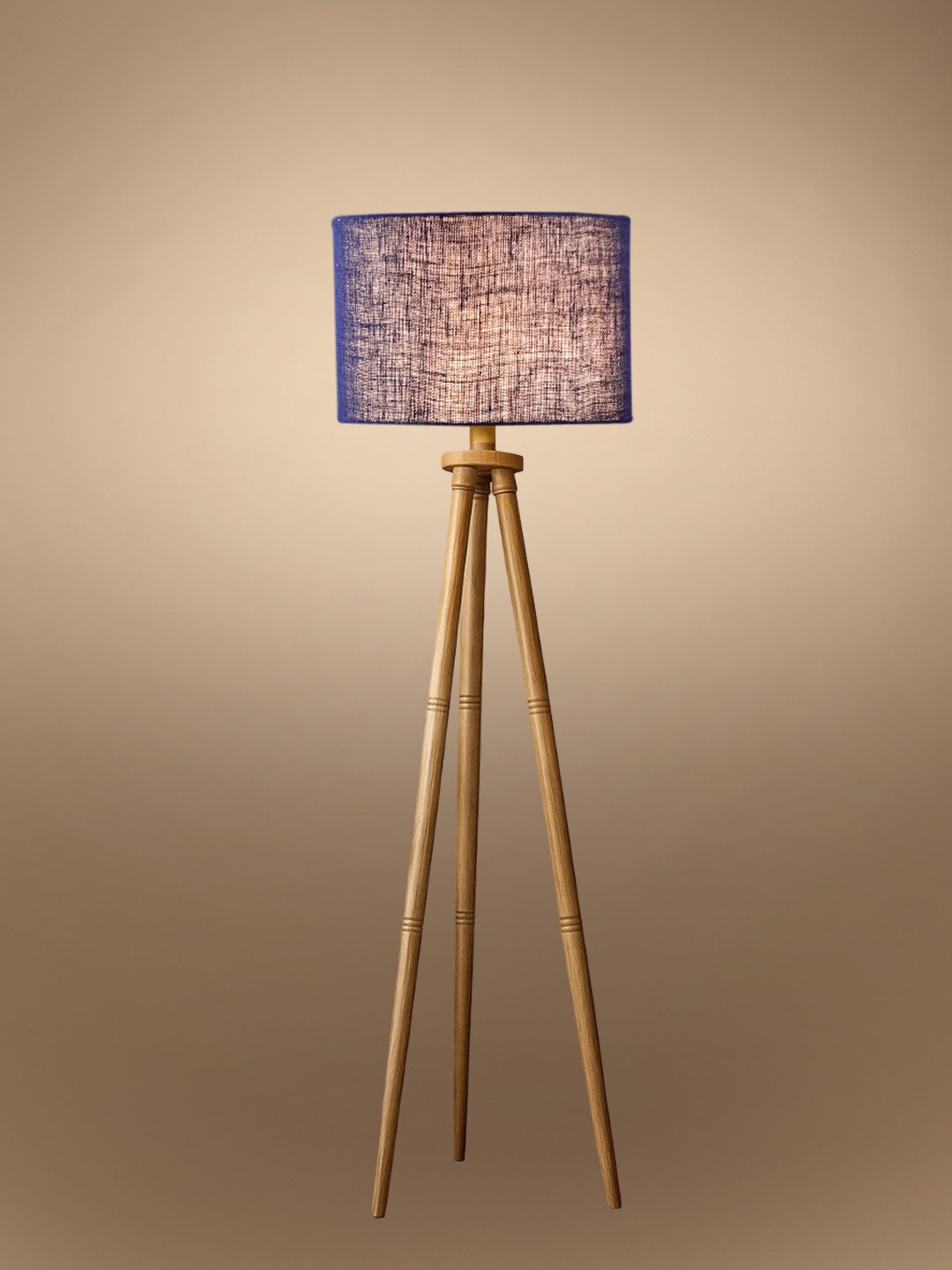 Ambika Home Maroon Shade Wooden Natural Tripod Floor Lamp for Living Room, Bedroom & Hotel Decor | E27 Holder Included Bulb - Image 6