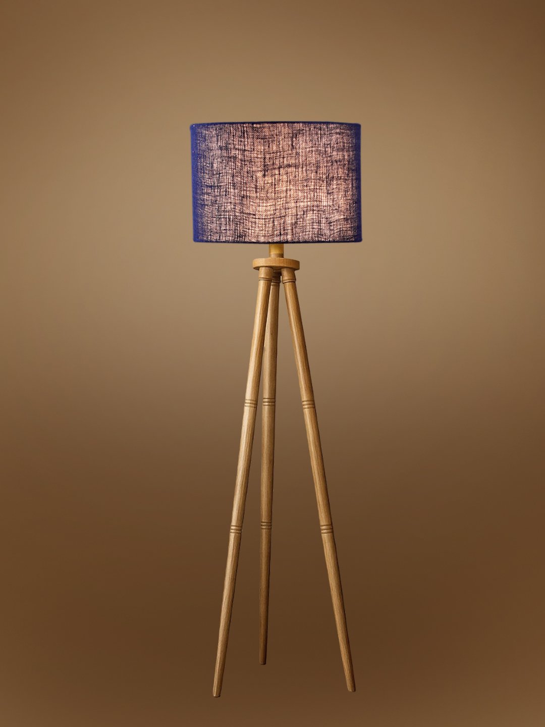 Ambika Home Maroon Shade Wooden Natural Tripod Floor Lamp for Living Room, Bedroom & Hotel Decor | E27 Holder Included Bulb - Image 7