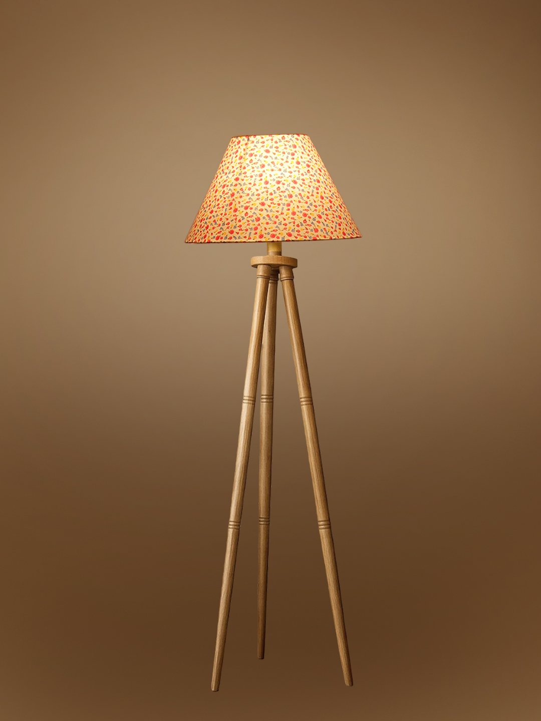 Ambika Home Designer Multi Wooden Natural Tripod Floor Light for Living Space & Hotels | E27 Holder Included Bulb - Image 7