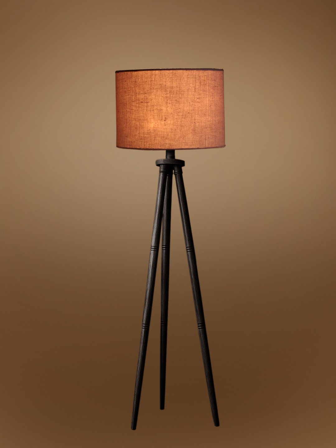 Ambika Home Grey Shade Wooden Tripod Floor Lamp for Living Room, Bedroom & Hotel Decor | E27 Holder Included Bulb - Image 7