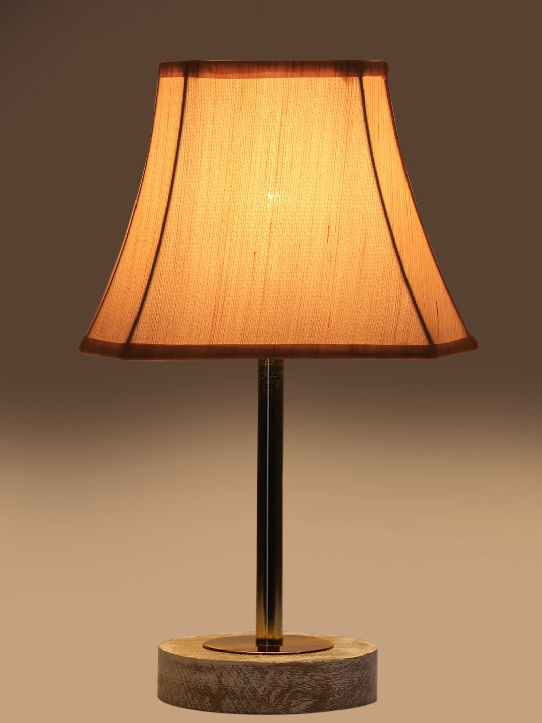Ambika Home Luxury Premium Devansh Off-white cotton Vintage lamp with White Brushed Wood Base & Steel Pipe (12x8x19.25) Lamp with Off-white Shade for Living Room, Bedroom & Hallway - Image 7