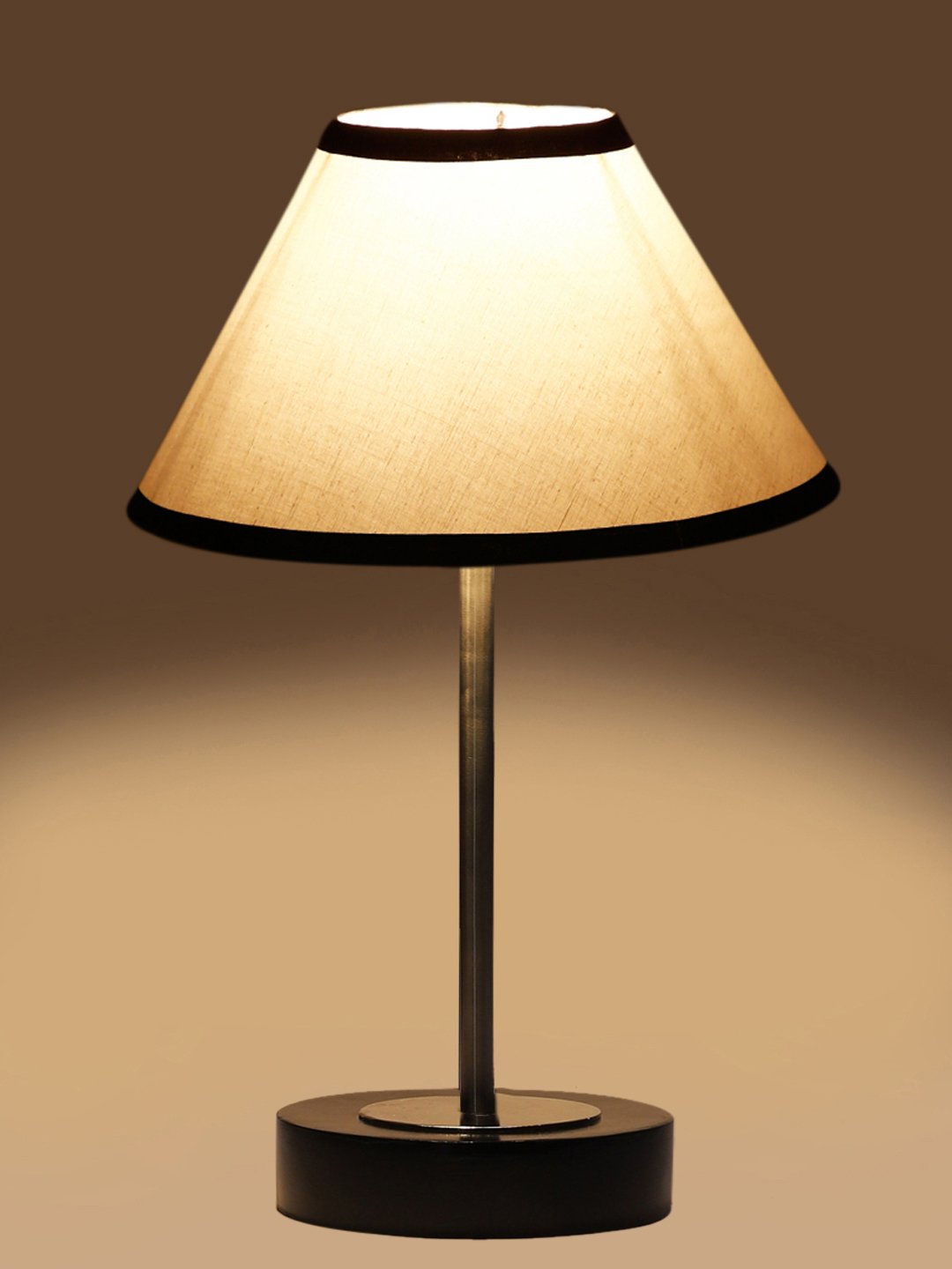 Ambika Home Luxury Premium Devansh Multicolor cotton table lamp with Black wood base & Steel Pipe (10X16.25 inches)-33 Lamp with Multicolor Shade for Living Room, Bedroom & Hallway - Image 7