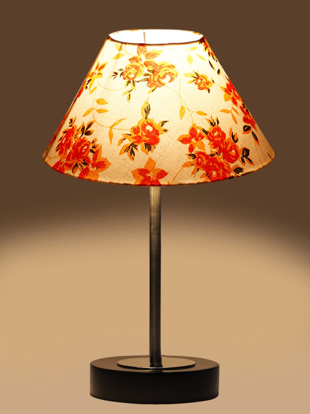 Ambika Home Luxury Premium Devansh Multicolor cotton table lamp with Black wood base & Steel Pipe (10X16.25 inches)-39 Lamp with Multi Shade for Living Room, Bedroom & Hallway - Image 7