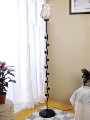 Ambika Home Heritage Crown Multi Shade Premium Iron Floor Lamp with Iron Base & Powder Coated Finish | E27 Holder Included Bulb