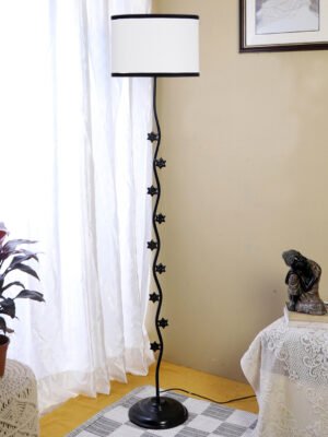 Ambika Home Elysian Luxe Multi Shade Premium Iron Floor Lamp with Iron Base & Powder Coated Finish | E27 Holder Included Bulb