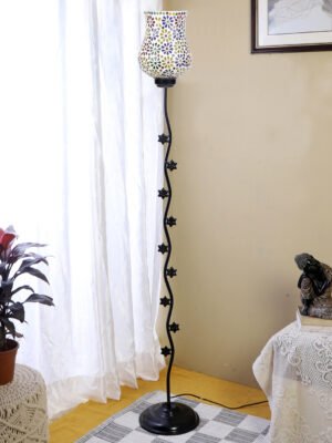 Ambika Home Maison Noble Multi Shade Premium Iron Floor Lamp with Iron Base & Powder Coated Finish | E27 Holder Included Bulb