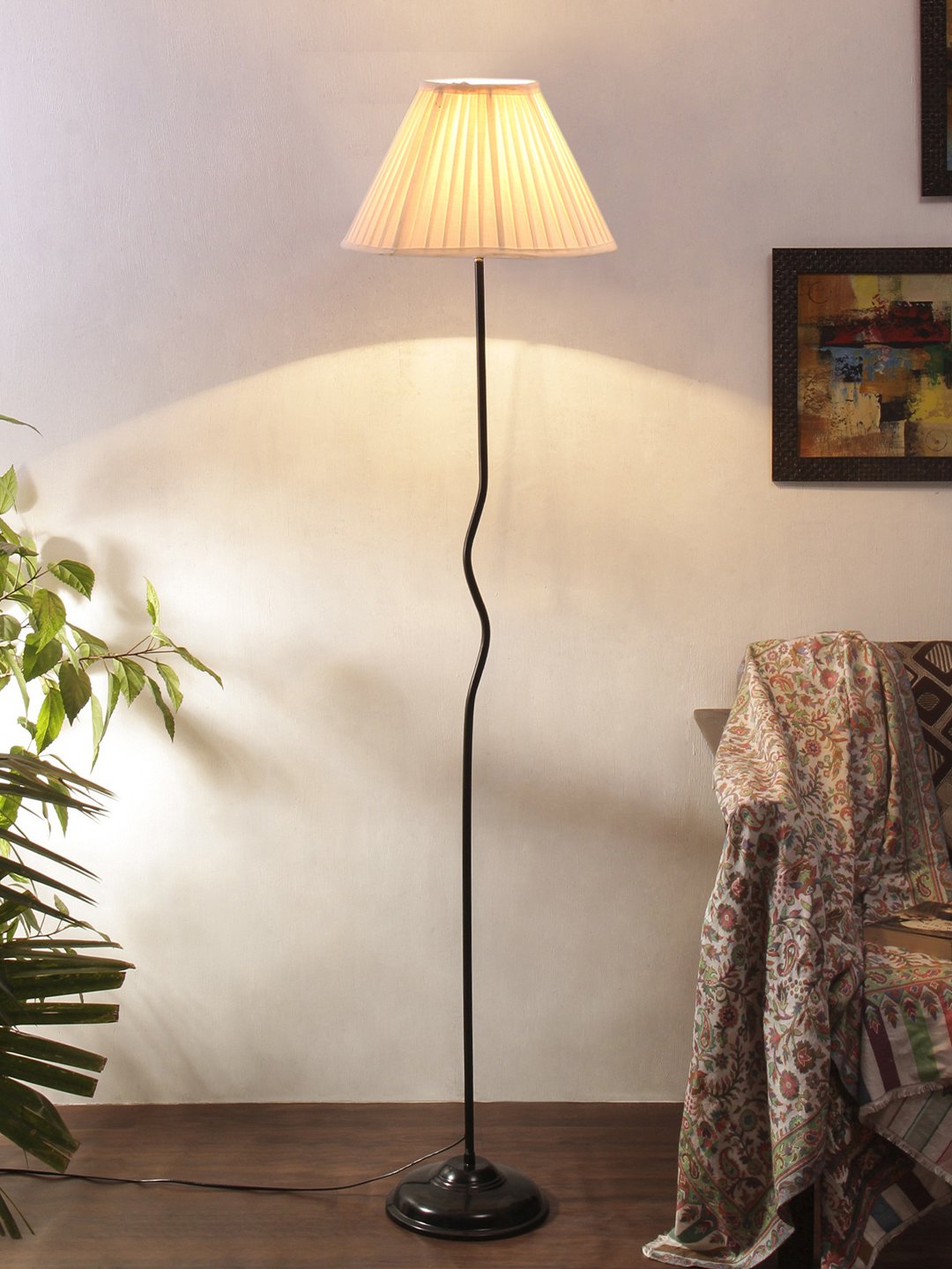 Ambika Home Ambience Pro Series 31 – off-white Premium Powder Coated Iron Floor Lamp for Luxury Living Rooms | E27 Holder Included Bulb - Image 2