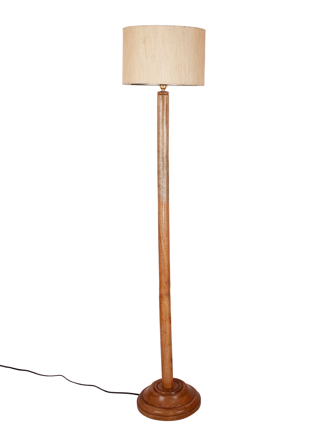 Ambika Home Off-white Shade Wooden Floor Lamp for Living Room, Bedroom & Hallway | Premium Wood Standing Lamp | E27 Holder Included Bulb - Image 3